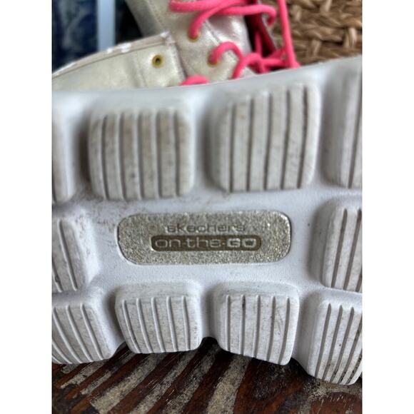 Metallic Skechers On Th Go combat moto boots sz 10 barbiecore soft grunge - Picture 6 of 7